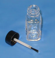 Bottle, flux, square with cap brush